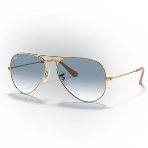 Ray-Ban Gold Frame with Blue Lenses Sunglasses New